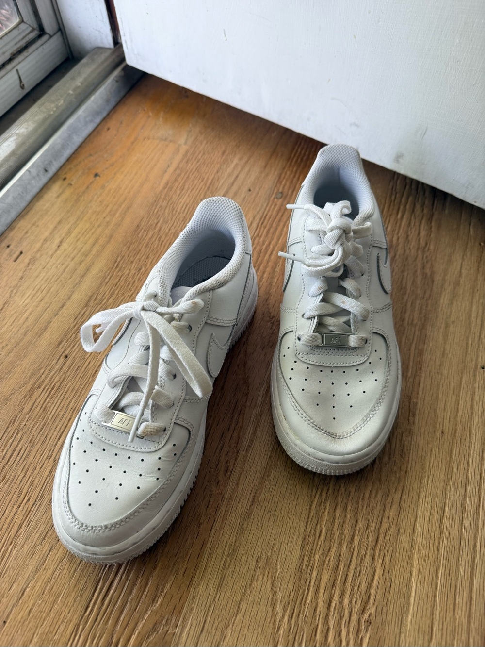 White Leather Low-Top Sneakers